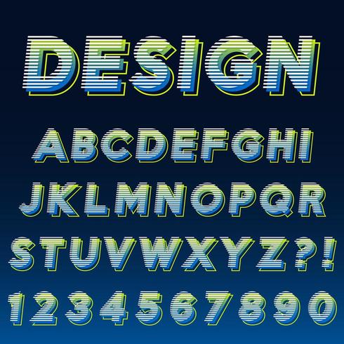 Modern Effect Alphabet Design vector