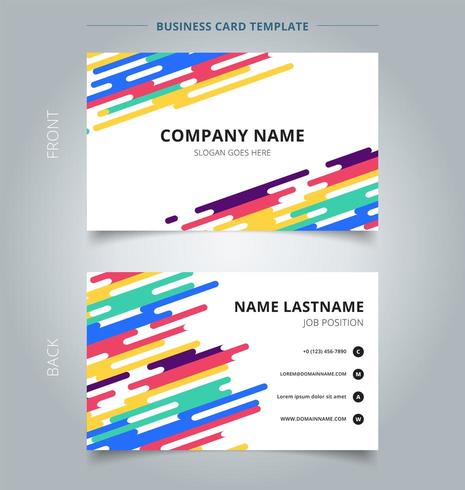 Business name card with colorful rounded lines vector