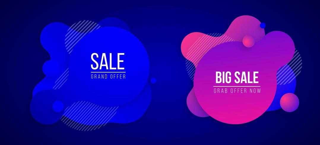 Modern Abstract Liquid Sale Badge Collection vector
