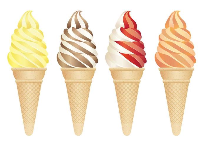 Set of four ice creams isolated on a white background. vector