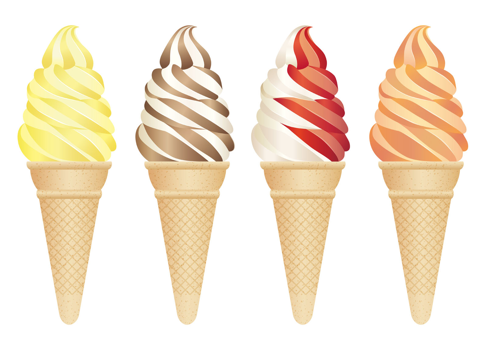 Set of four ice creams isolated on a white background. 678163 Vector