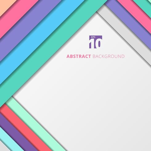 Geometric pastel stripes with shadow vector