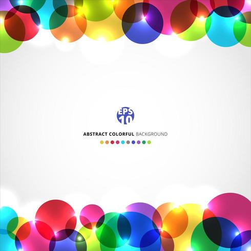 Header of colorful circles with light glowing vector