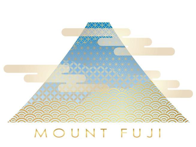 New Years greeting symbol with Mt. Fuji  vector