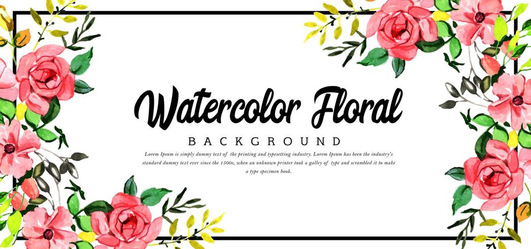 Beautiful Watercolor Corner Floral Background vector