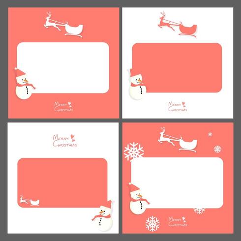 Set of Christmas greeting cards vector