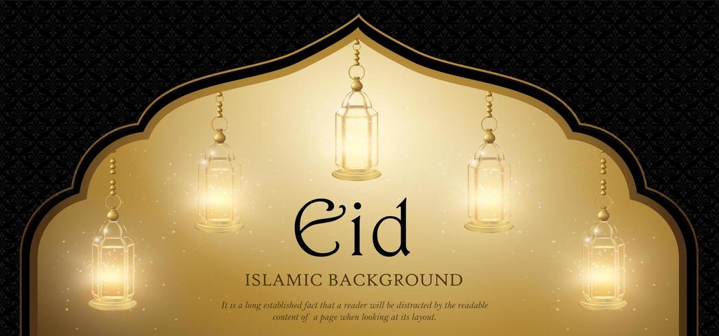 Eid Mubarak Royal Luxury Banner Background vector