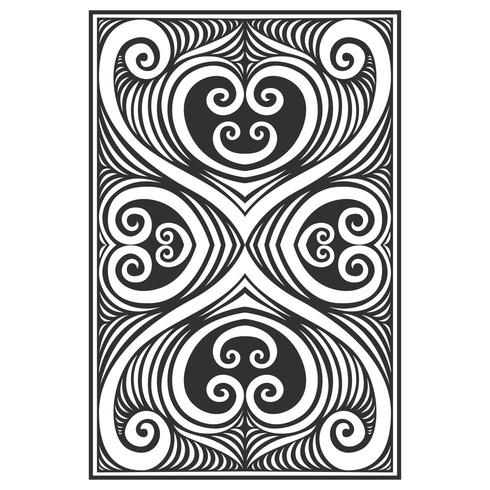 Vertical ornate botanical lines pattern vector