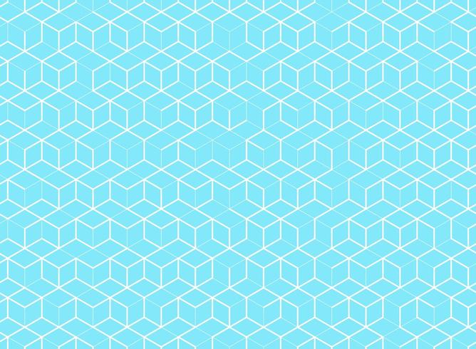 Abstract cube pattern on blue background vector