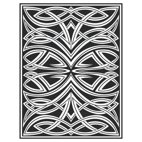 Ornate interlocking wood carved effect lines pattern vector