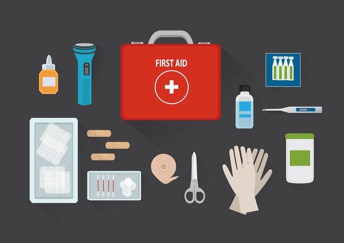 First aid set vector