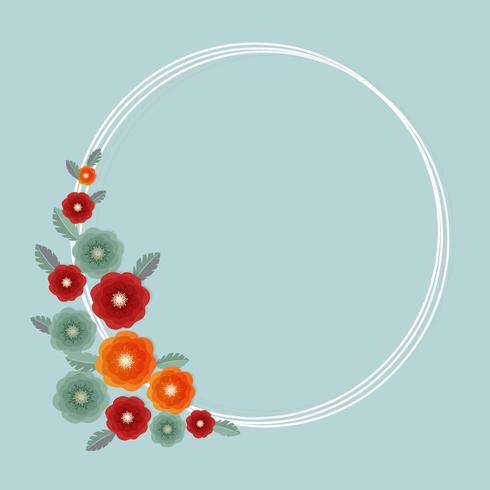 Vintage floral frame vector
