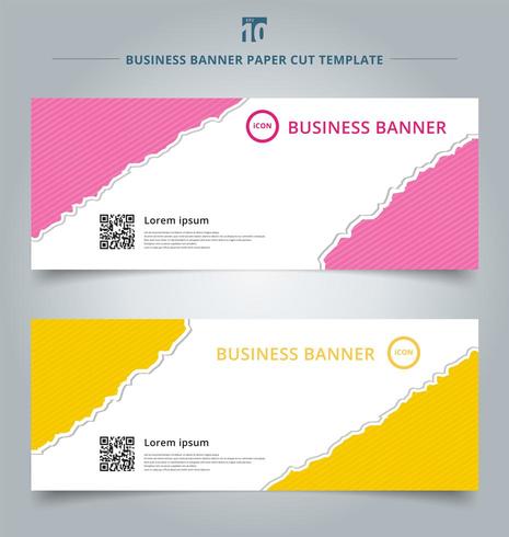 Conjunto de banners web de rasgadura de papel vector