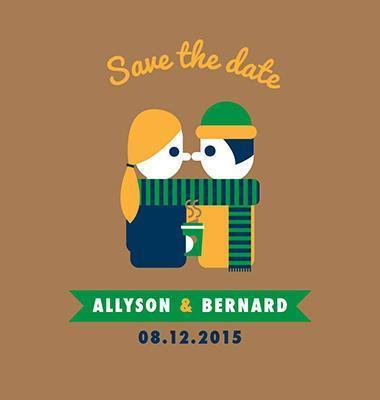 Save the Date Winter Card vector