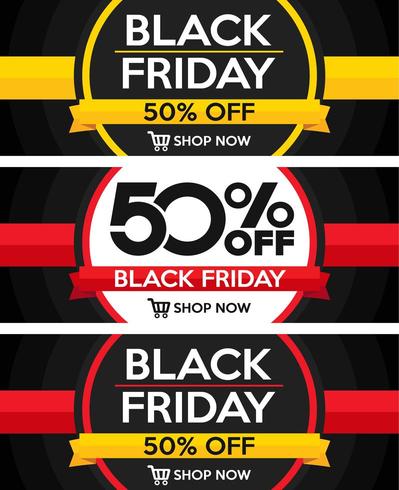 Black Friday Sale Design Set vector