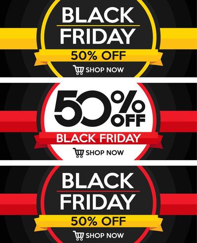 Black Friday Sale Design Set vector