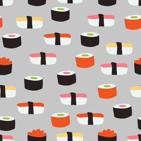 Patrón de piezas de sushi vector