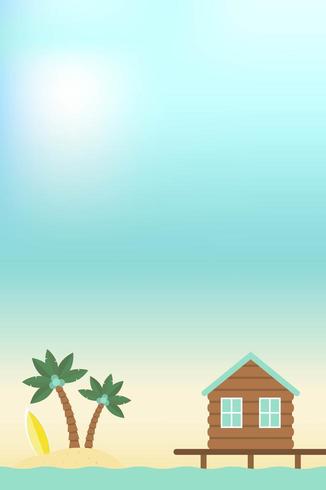 Bungalow on a Island by the sea vector
