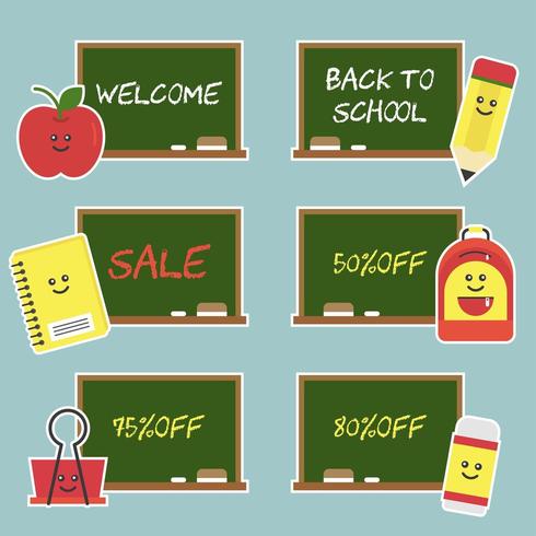School Discount Labels for Back to school  vector