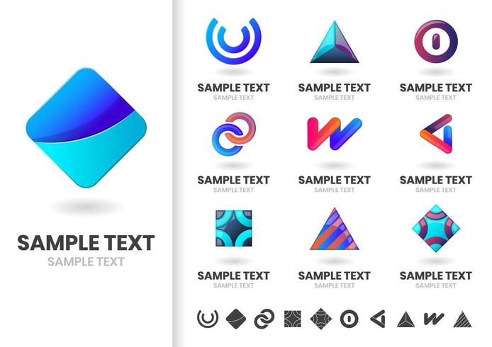 Set of minimalist modern shape logos  vector