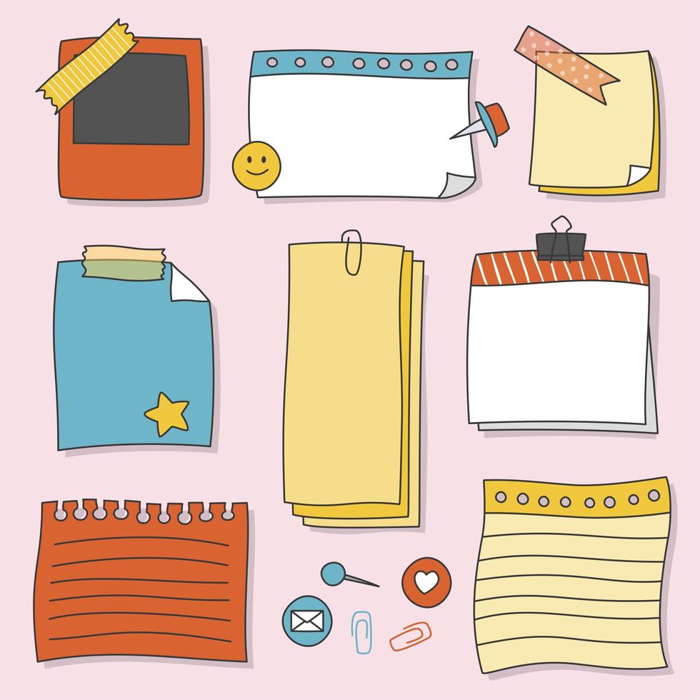 Old school sticky note set 678494 Vector Art at Vecteezy
