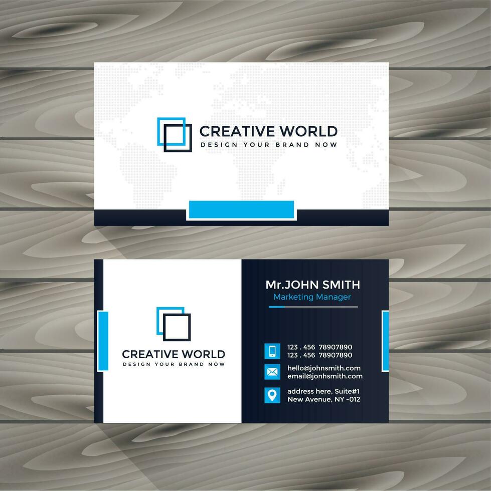 Black and blue business card vector