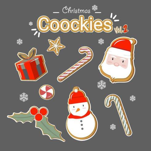 Colored Christmas cookies set  vector