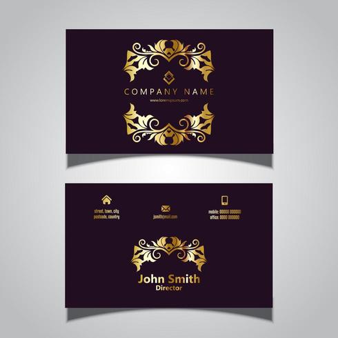 Elegant Gold business card design vector