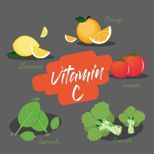 conjunto de elemento de vitamina c vector