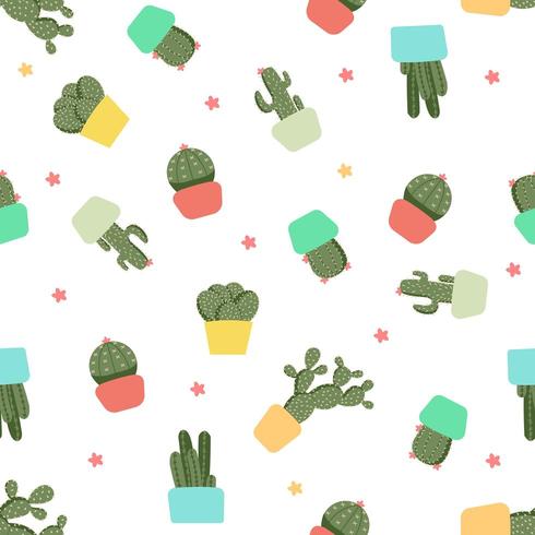 patrón sin costuras de cactus vector