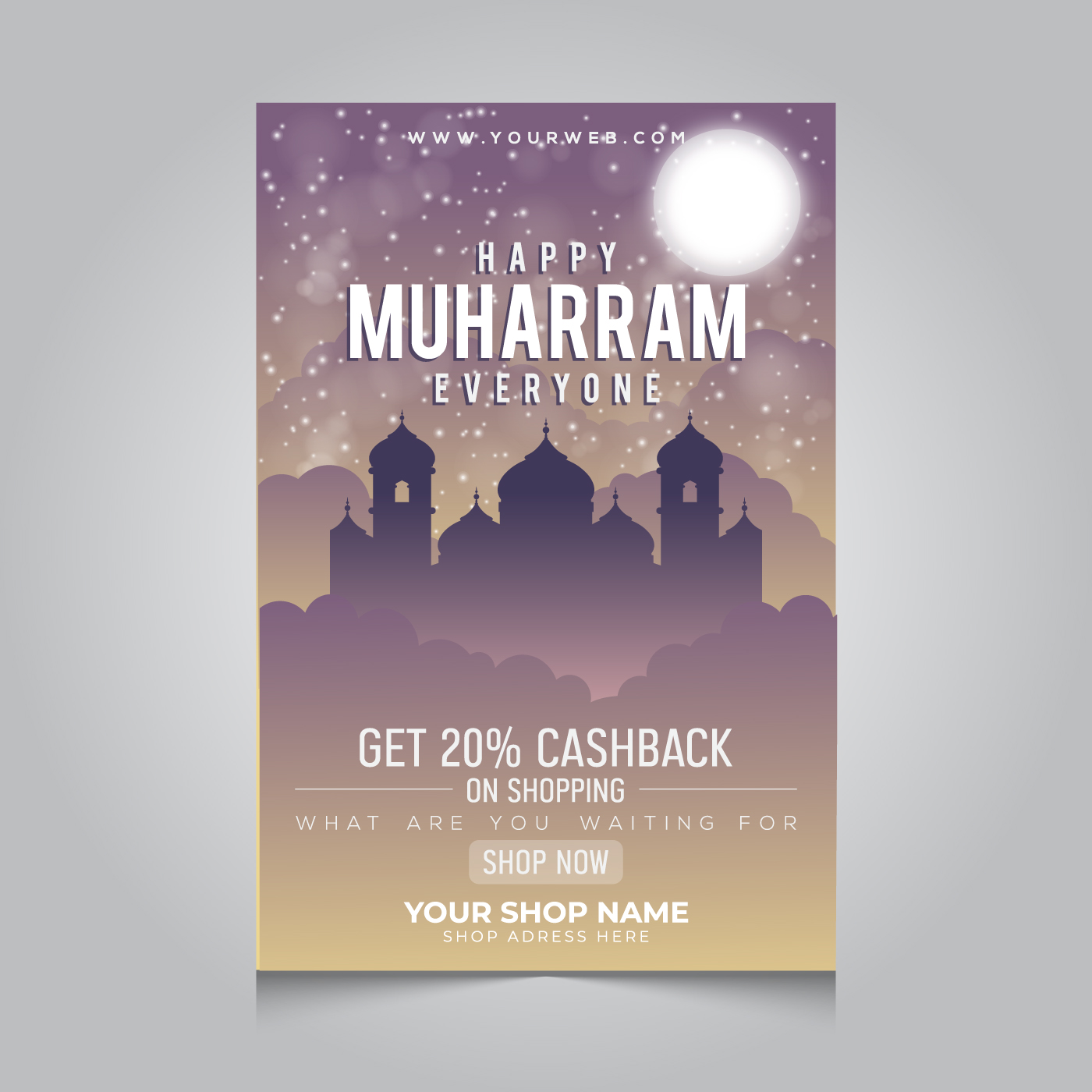 Happy Muharram Poster Design For Islamic Store Download Free Vectors Clipart Graphics Vector Art
