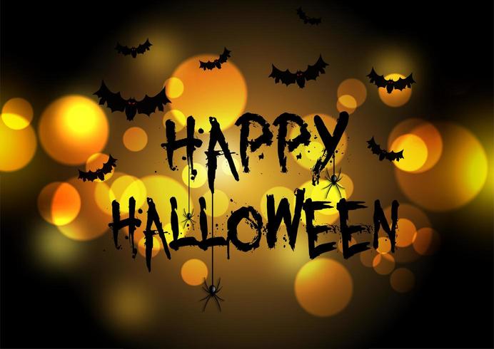 Halloween background with bokeh lights vector