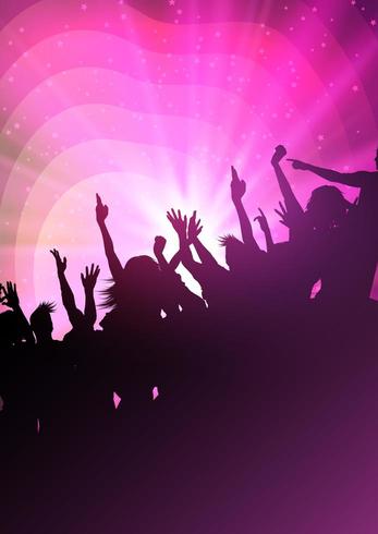 party crowd with bright lights  vector