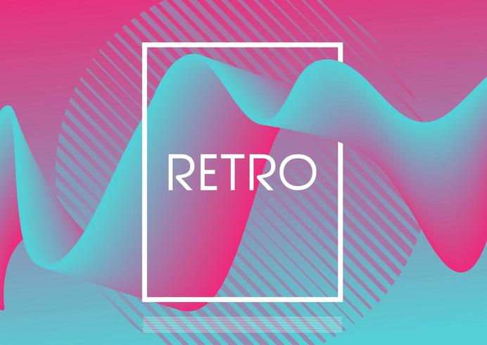 Retro fluid abstract design background vector