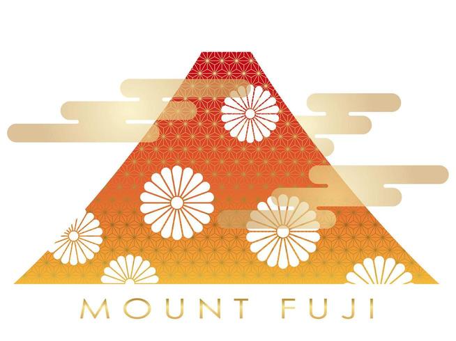 monte Fuji en la temporada de otoño vector