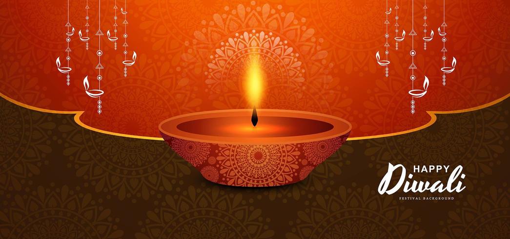 Feliz tarjeta de festival tradicional indio de Diwali vector