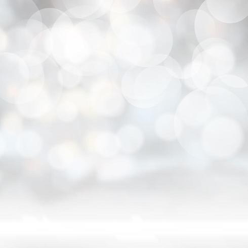 Silver bokeh lights background vector