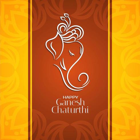Ganesh Chaturthi gold and brown background vector