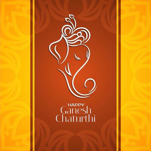 Ganesh Chaturthi fondo dorado y marrón vector