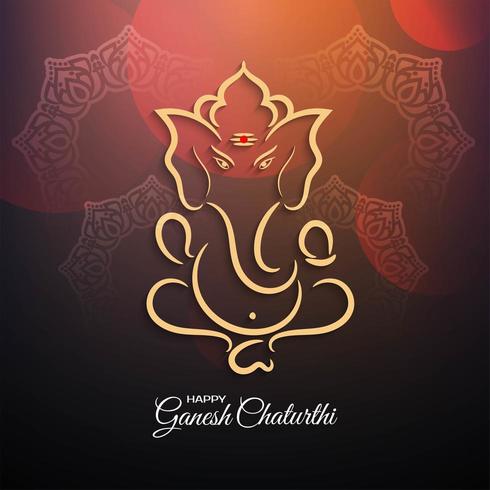 Tarjeta de celebración del festival con diseño de Lord Ganesha vector