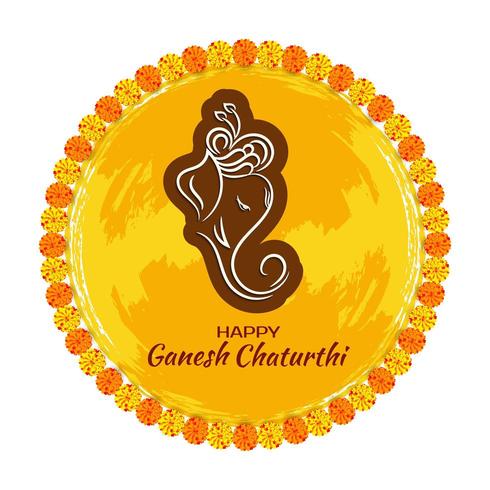 Ganesh Chaturthi decorative festive circular background vector