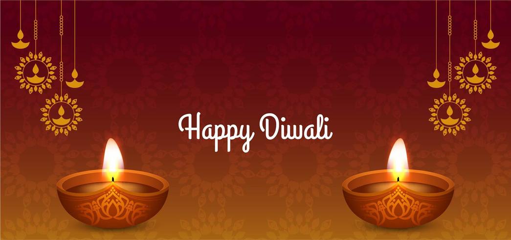 Ornate pattern Happy Diwali greeting  vector