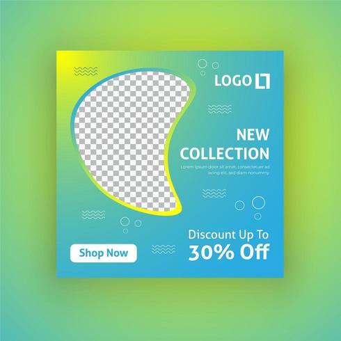 New collection social media post template vector