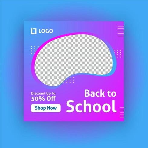 Back to school social media post template vector