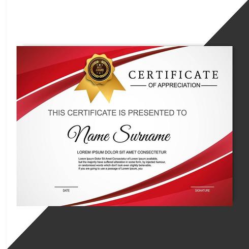 certificate of appreciation award template vector