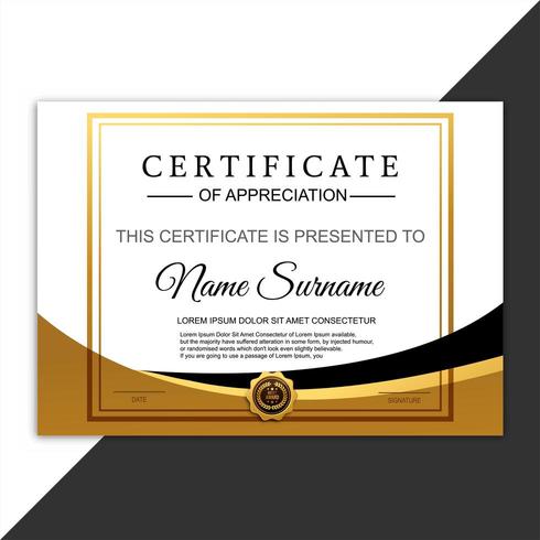 Elegance horizontal certificate with wave  vector