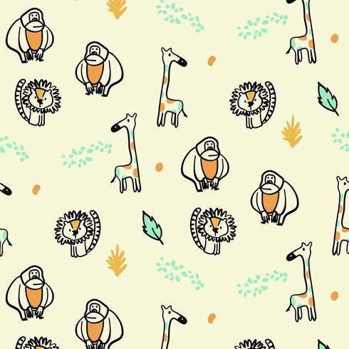 Orange and Yellow animal pattern background vector