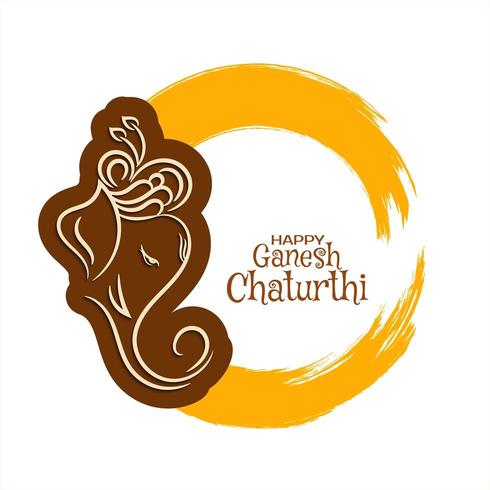 Simple paint splash Ganesh Chaturthi  background vector