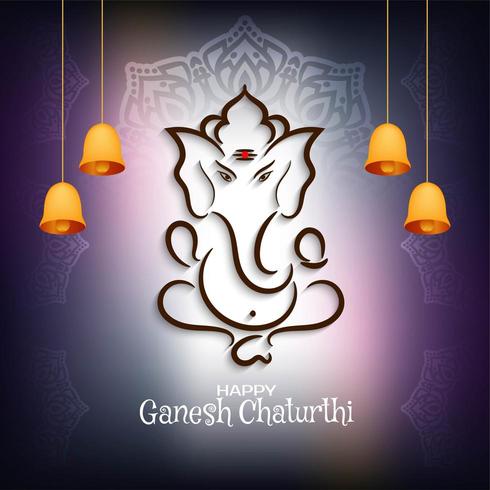 Fondo púrpura brillante de Ganesh Chaturthi vector