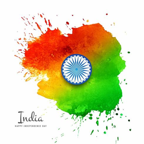 Watercolor Indian Flag splash  vector